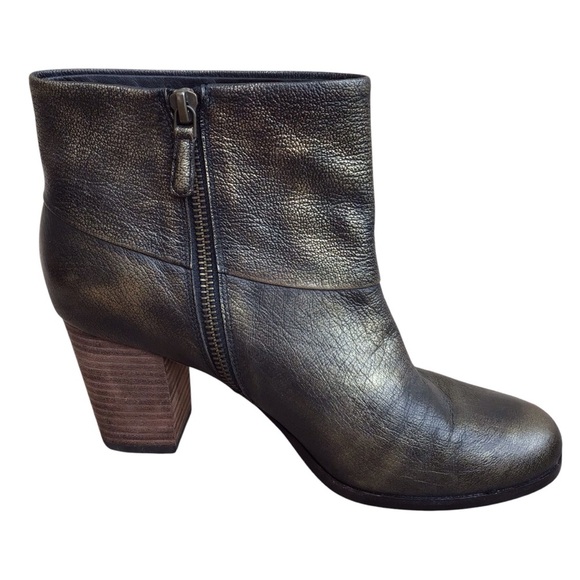 Cole Haan Cassidy Leather Bootie Bronze Metallic Ankle Boots - Picture 5 of 10